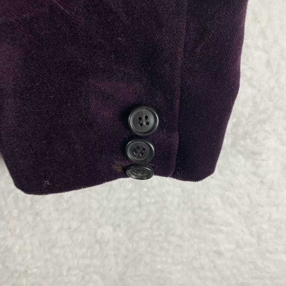 J.Crew Velvet Jacket Women's Purple Single‎ Breasted Notch Lapel Classic 7792 - Picture 3 of 7